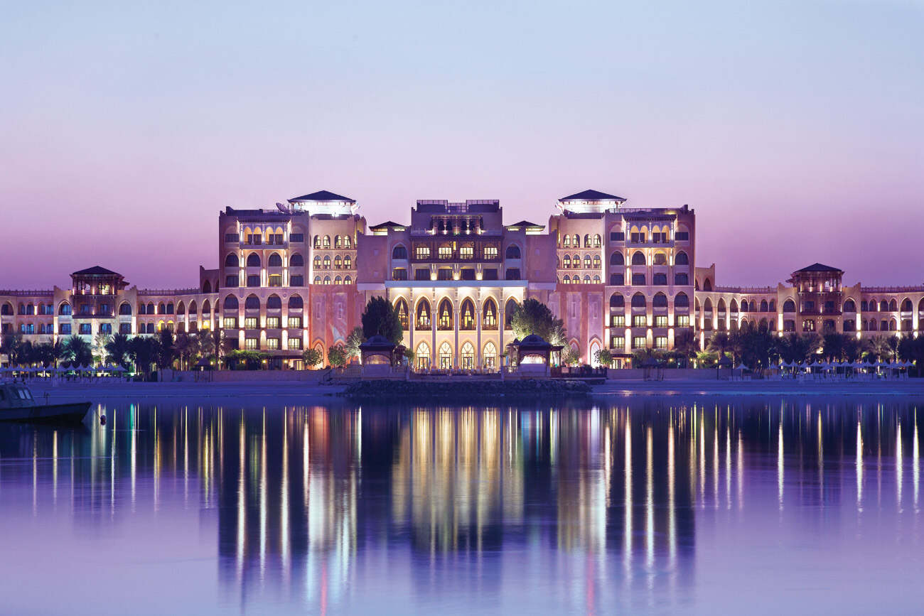 The Shangri-La Qaryat Al Beri glistens under the night's sky. Image credit: Shangri-La Qaryat Al Beri 